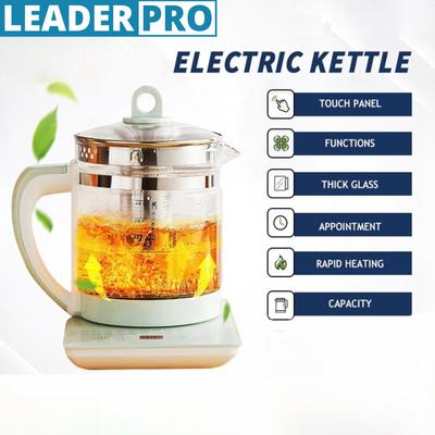 Tetera Eléctrica de Salud de Gran Capacidad 1.8L 800W Hervidor Multifunción Doméstico Pequeño Portátil Tetera Termo de Vidrio Grueso