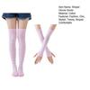 Womens Striped Arm Warmers Leg Warmers Set Winter Knitted Over The Knee High Socks Long Fingerless Gloves Set for Christmas Halloween