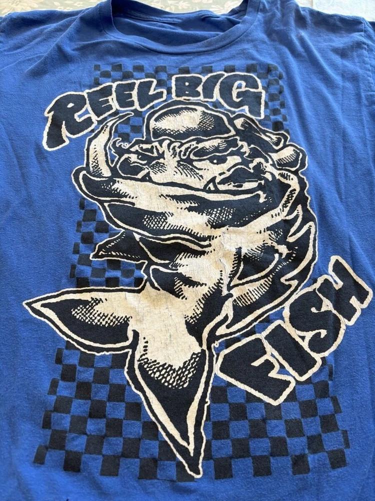 VTG Reel Big Fish Band Short Sleeve Cotton Blue T Shirt All Size UR788 Unisex T-Shirt S