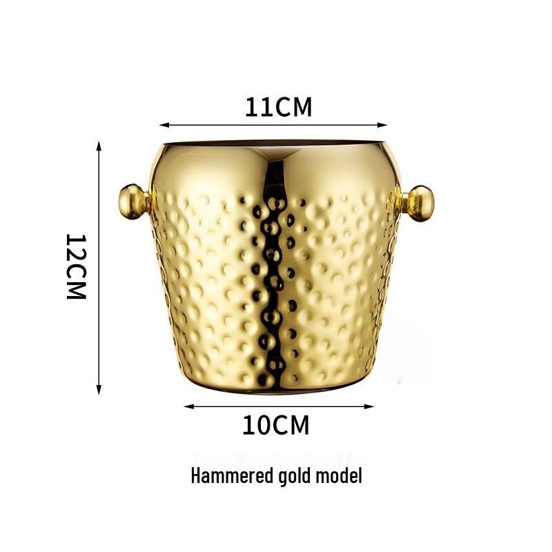 

304 Stainless Steel Hammered Gold Ice Bucket
