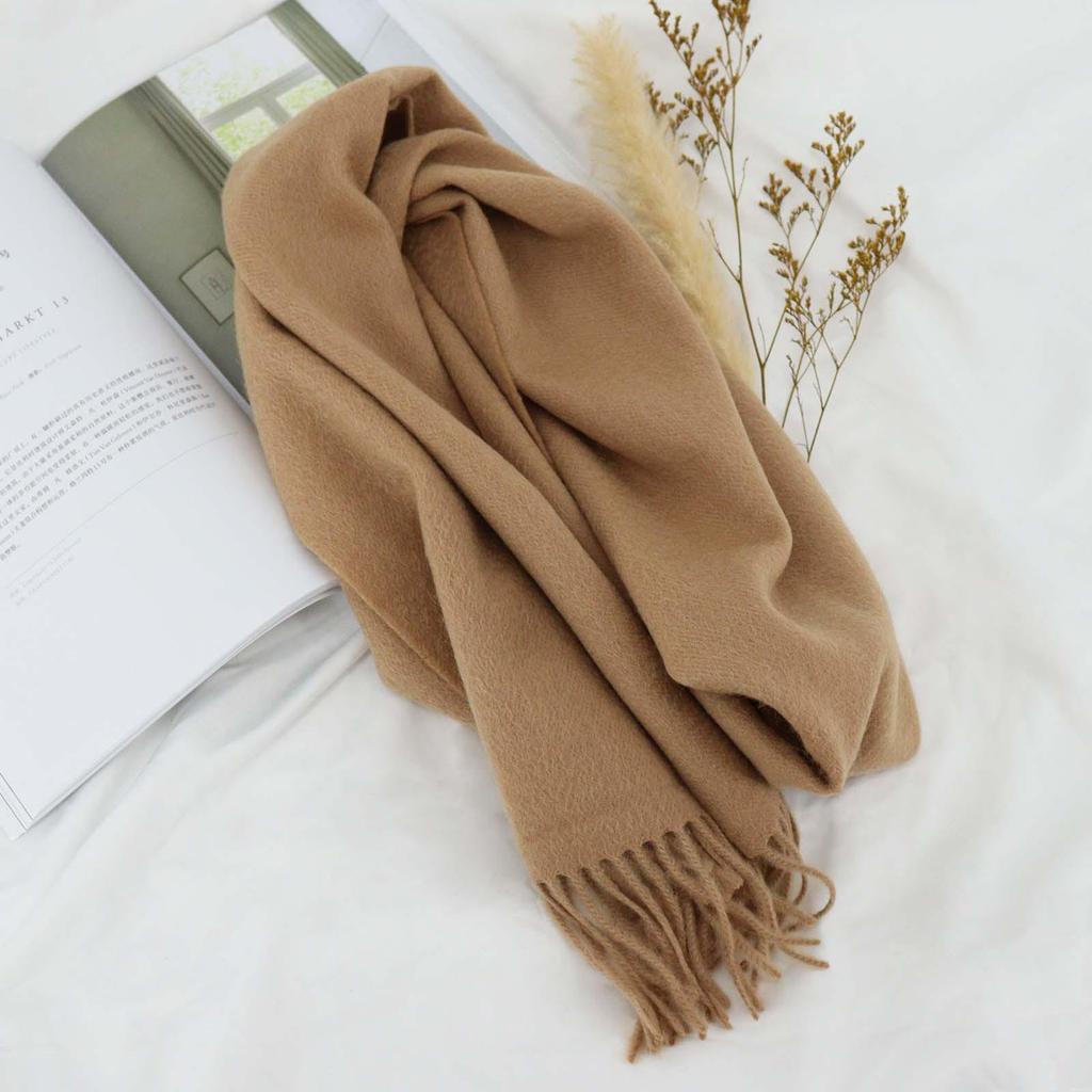 Korean Style 100% Wool Scarf: Women's Autumn/Winter Neck Warmer & Men's Shawl