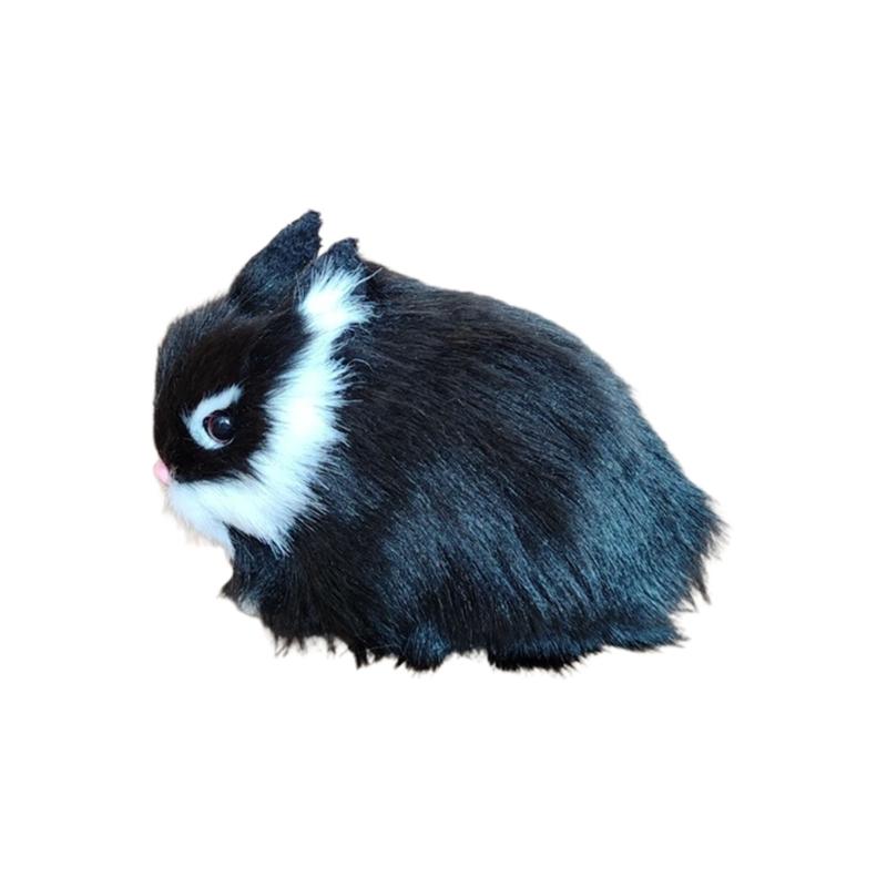Simulation Rabbit Doll Cute Bunny Statue Cute Animal Art Ornaments for Children Day Kid Girl Boys Present Gift