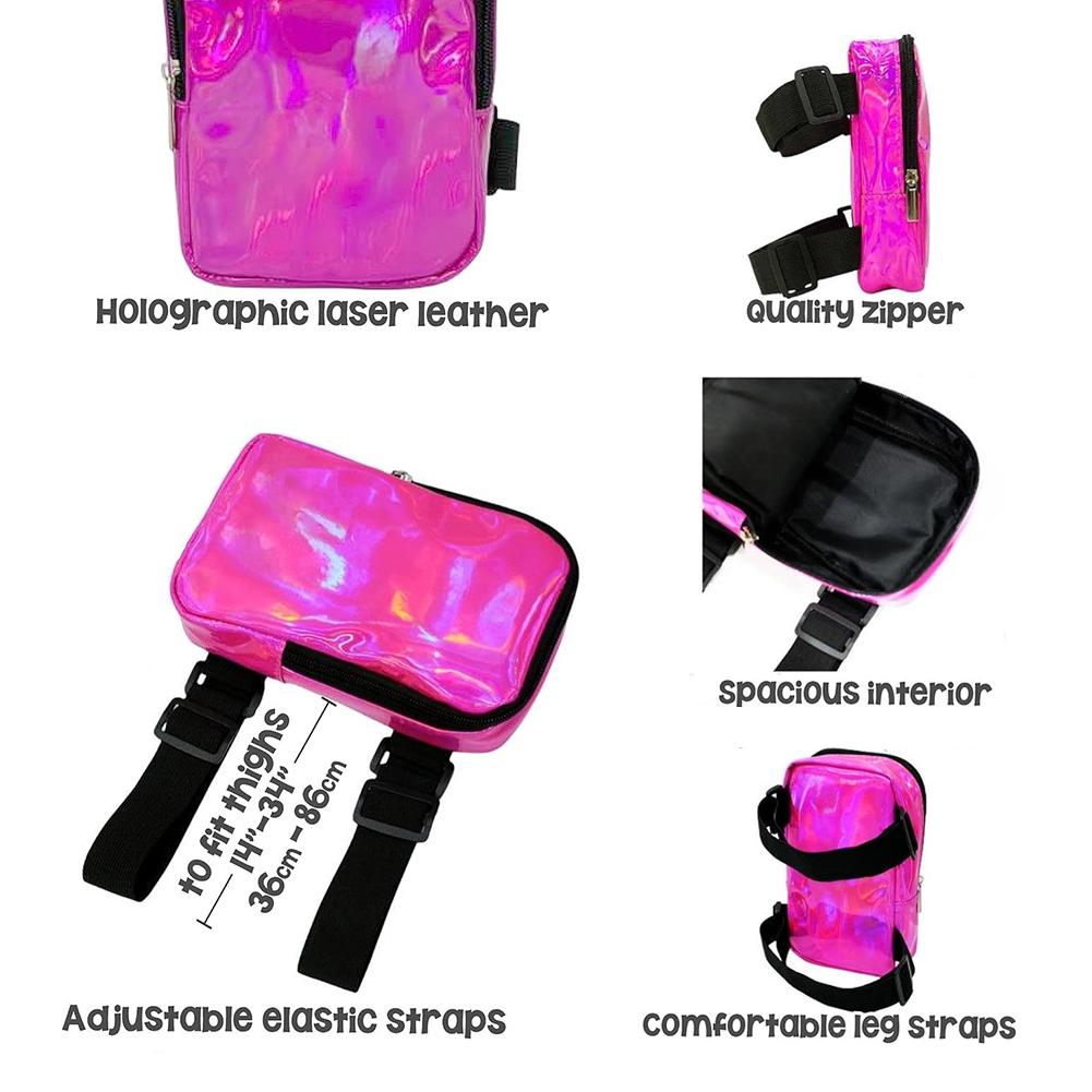 Women's Holographic Thigh Bag Adjustables Straps Waist Pouch For Outdoor Waterproof Running Leg Bag Sports Mobile Phone Holder