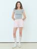 ETMON Lace Trimming T-Shirt Melange Gray