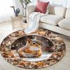 Squirrel Round Area Rug,Carpet Rug for Living Room Bedroom Sofa Playroom Decor,Non-slip Floor Mat