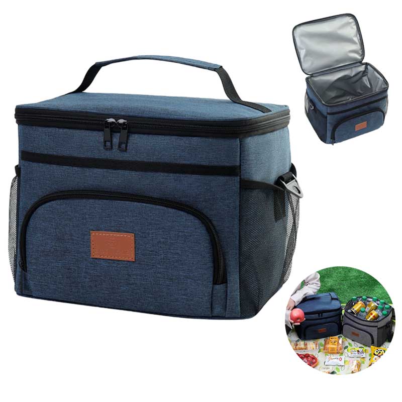 Large Capacity Double Layer Insulation Bento Lunch Bag Portable Picnic Cooler Ice Pack Waterproof Food Thermal Lunchbox Bags