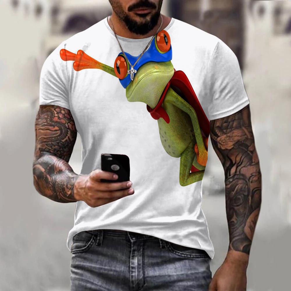 New 3D T-shirt Loose Men's and Women's Short Sleeved Animal Print Plus Size T-shirt Short Sleeved Top