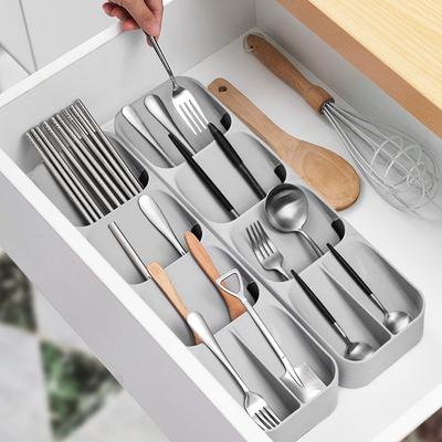 Vassoio portaposate, portaposate, contenitore per cucchiai e forchette, scatola di plastica, portautensili disponibile in due colori