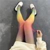 Tights Women Stockings Pantyhose Rainbow Socks Thin  Stripes Colorful Spring Autumn Gradient Pantyhose Party Gift