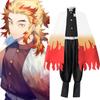 No Slayerkimetsu Demon Yaiba Rengoku Kyoujurou Cosplay Costume Kimono Robe Suit
