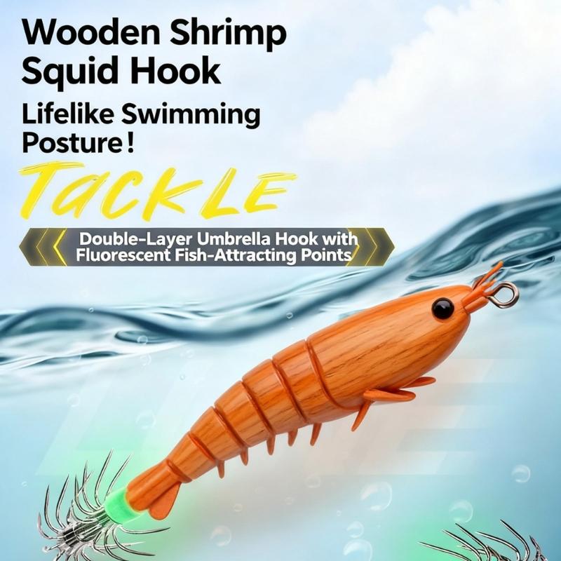 1pc/5pcs Shrimp Lure Baits Squid Jig Cuttlefish Hook Jig Hook Saltwater Fishing Tackle