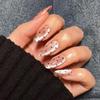 Nude Cat Eye Glitter Press-On Nails with Black Polka Dots - Almond Shape, Popular and Hot-Selling Item