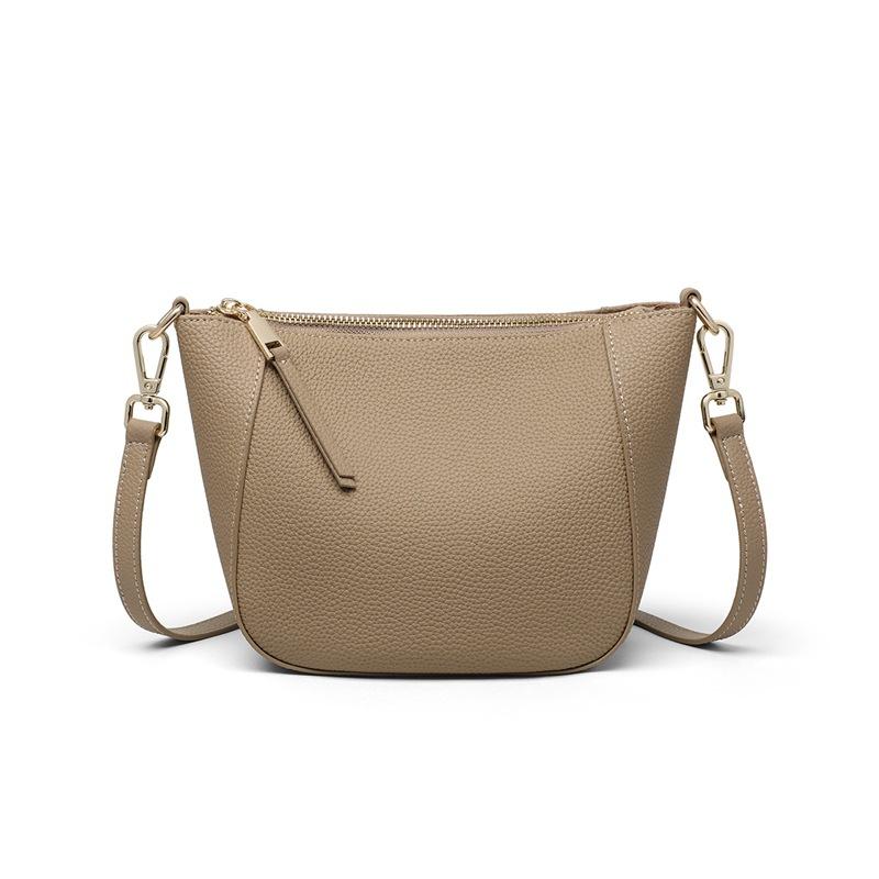 Bag Women'S Bag Leather Small Bag First Layer Cow Bag Dumpling Bag Versatile Shoulder Mobile Phone Bag Messenger Bag