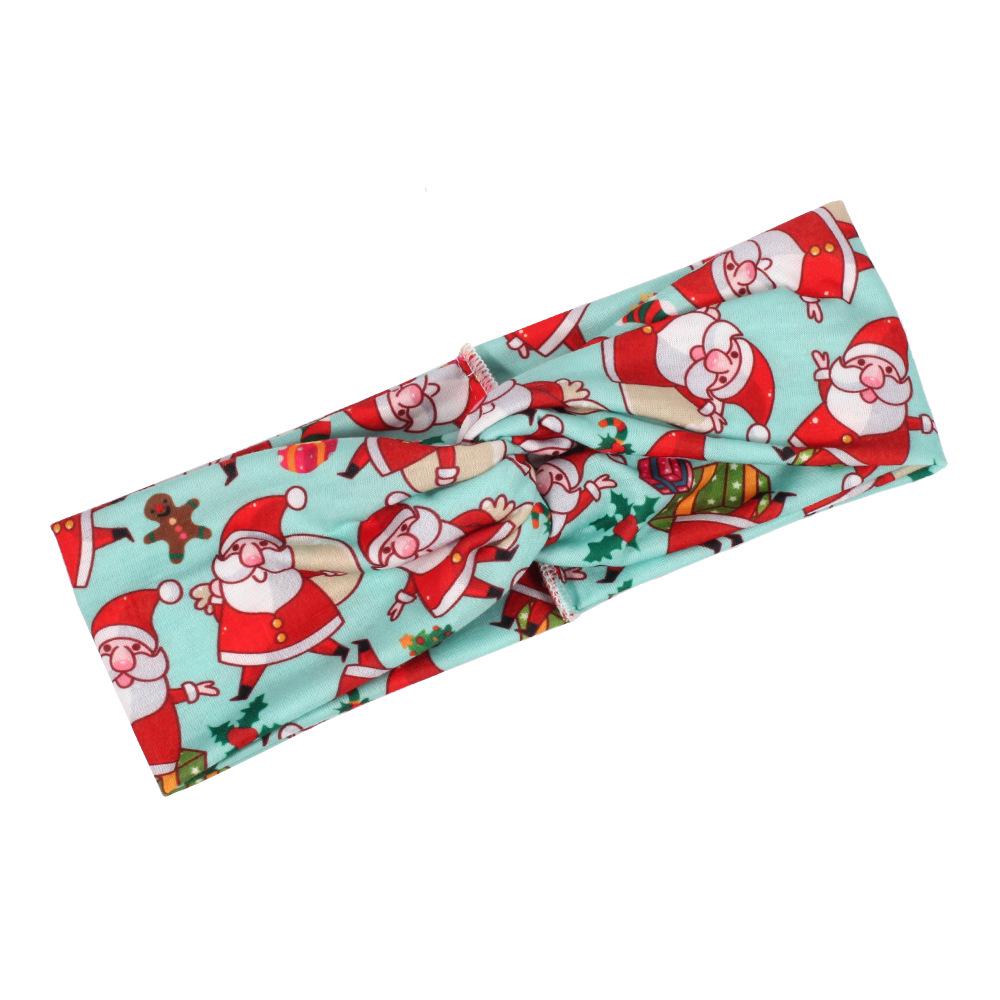 Elastisches Weihnachts-Stirnband mit Santa-, Glocken- und Rentier-Print