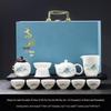 Luxury Jade White Porcelain Kung Fu Tea Set for Home or Office