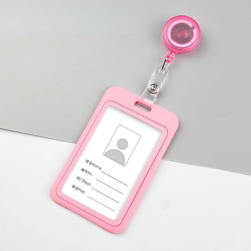 1pc Retractable Badge Card Holder Nurse Doctor Work Identity Badge ID Name Card Holder School Office Supplies