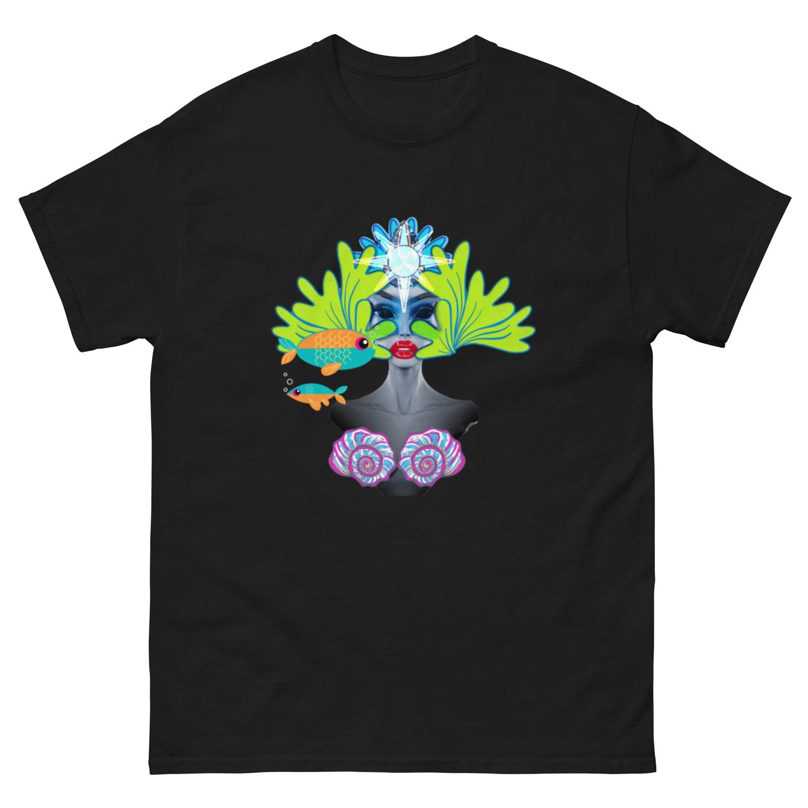 Sea Queen Adult T-Shirt - Cosmic Trippy Streetwear Skater Graphic Shirt (Unisex) 2XL