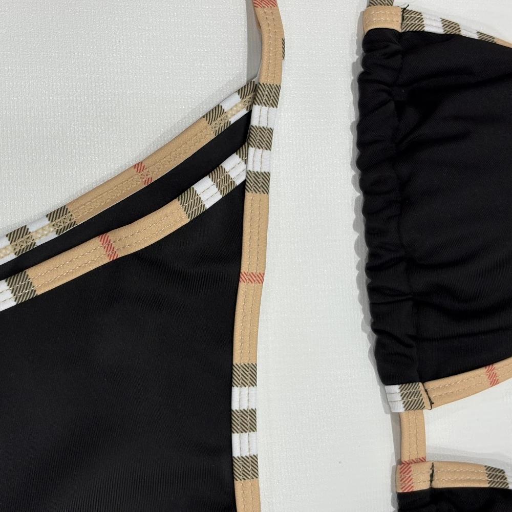 Luxury Brand Design Stripe Halter Bikini Women Swimwear Female Swimsuit Two Pieces Bikini Set Sexy Bathing Suit Swim Beach Wear