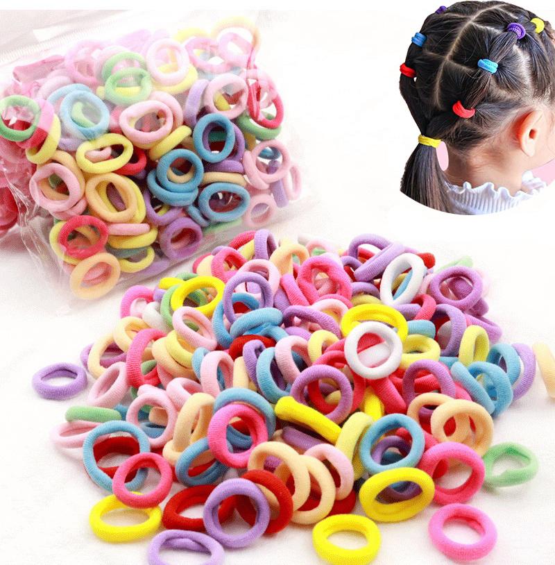 50/100 Stück Kinder elastische Haarbänder Mädchen Gum Scrunchie Gummiband für Kinder Nylon Haargummis Stirnband Baby Haarschmuck
