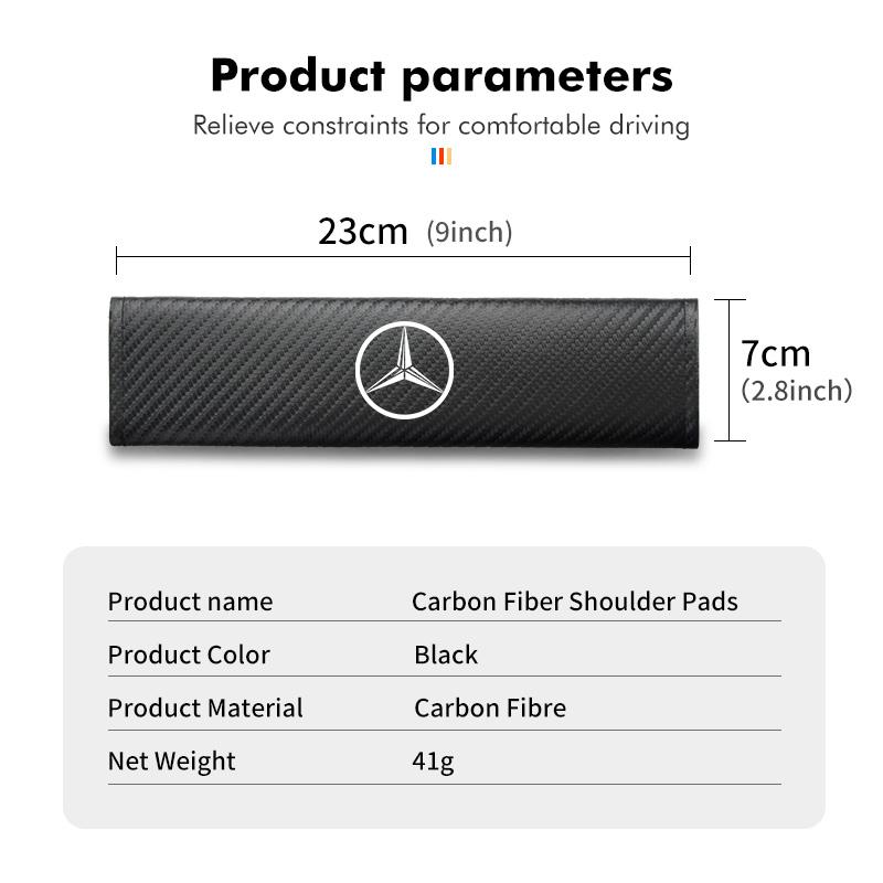 Car Carbon Fiber Seat Belt Shoulder Cover Padding Seatbelt ProtectionAccessories For Benz CITAN VITO SPRINTER CLS SLK Sport ML PN7