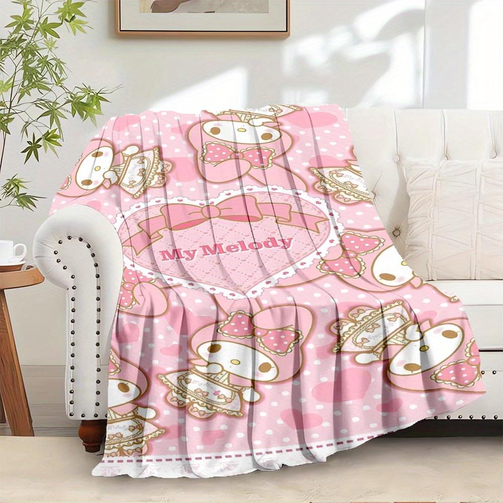 

1pc Cute My Melody Plush Home Decor Blanket - Seasonal Universal Comfortable Washable Gift for All Ages, Perfect for All Family, Available i 130x150cm