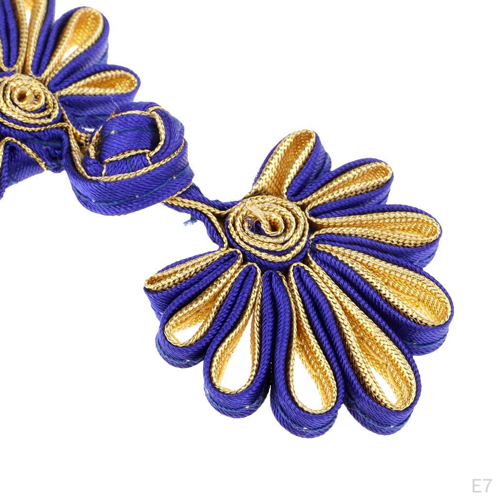 5 Pair Handmade Flower Chinese Closures Button For Sewing Crafts