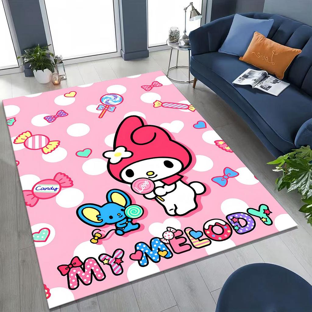 27 Style Cute My Melody Sanrio Rug for Bedroom Living Room Sofa Home Doormat Decor, Large Kids Play Non-slip Floor Mat Gift
