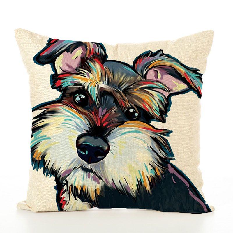 Pet Cute Dog Pillow Case Throw Pillow Cover Sofa Cushion Cover Home Office Decor
