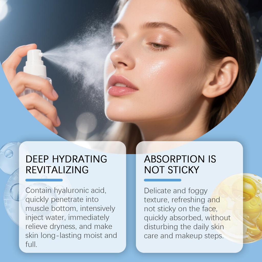 Hyaluronic  Moisturizing Spray - Brightly Hydrates And Adds , Deeply Moisturizing And Nourishing The Skin  Your Face 60ml.