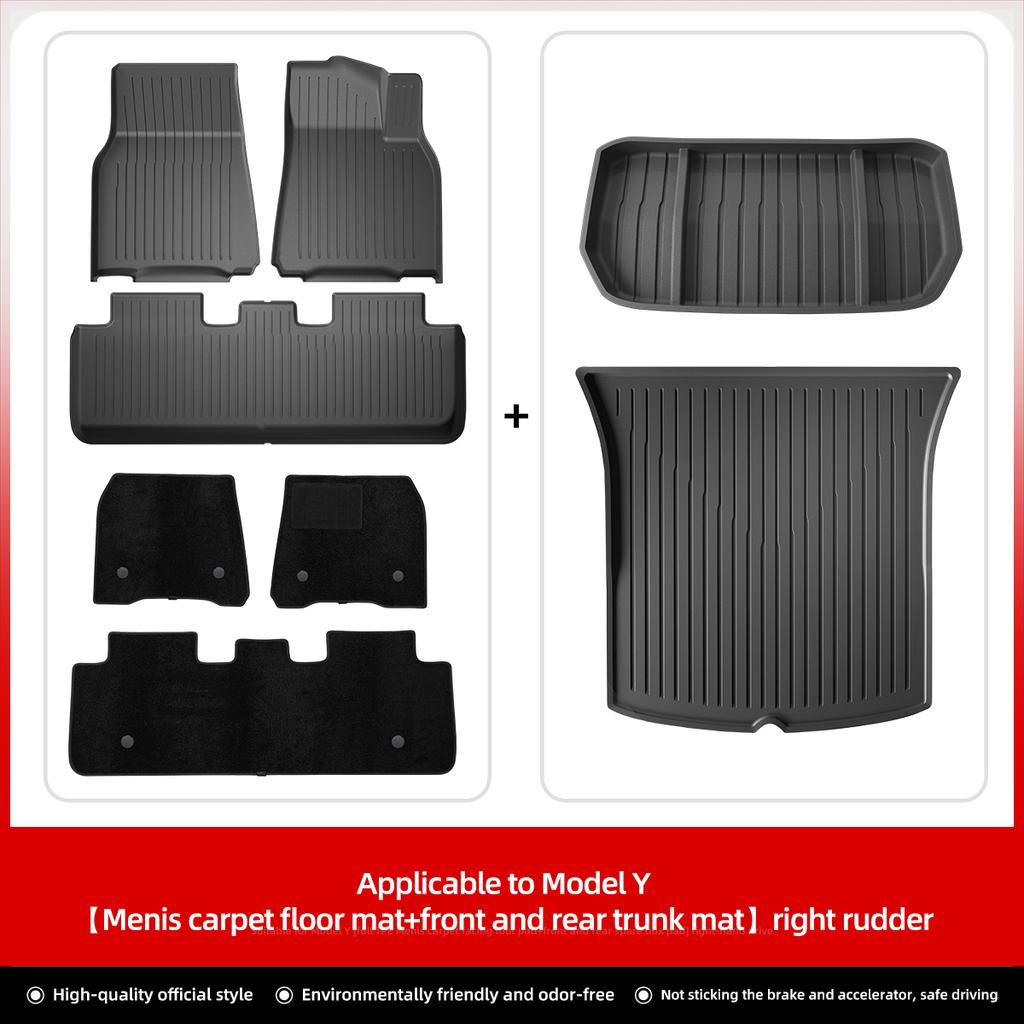 LUCKEASY Right Drive for Tesla Model 3 Model Y  2023 Car All-weather Floor Mat Trunk Pad Protective Interior Accessories