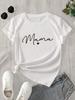 Womens Mama Heart Print Casual Short Sleeve TShirt Harajuku Sleeve Casual Womens Clothing Street Aesthetic Clothes