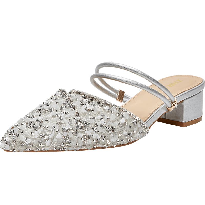 ZHR Women s Rhinestone Pointed High Heel Sandals BL139 37