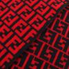 Pristine FENDI Scarf FF Logo Zucca Pattern Red wool Women FXS346 Used