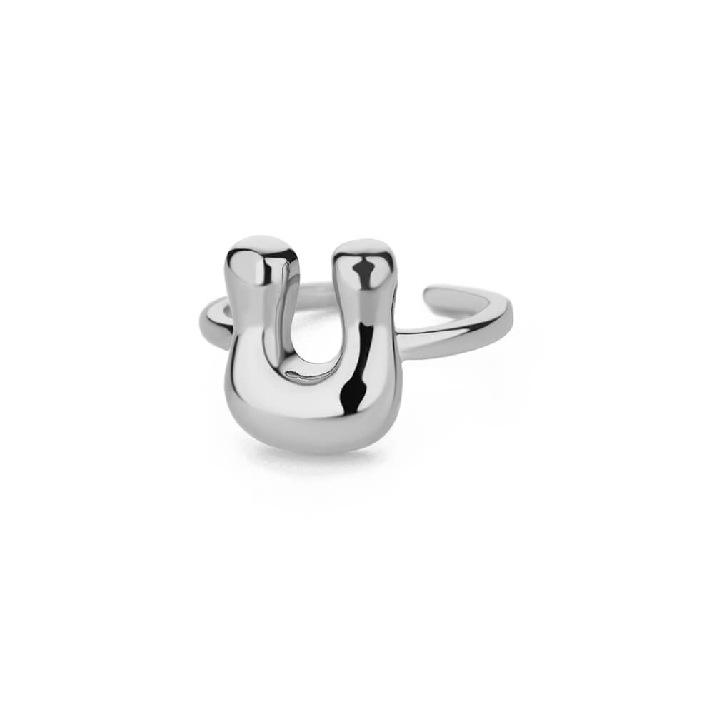 Chunky Initial Letter Rings for Women Gold Color Stainless Steel Ring Vintage Alphabet Jewelry Finger Accessories anillos mujer