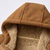Autumn and Winter Men's Plus Velvet Jacket Casual Hooded Lamb Velvet Plus Velvet Thick Warm  Jacket