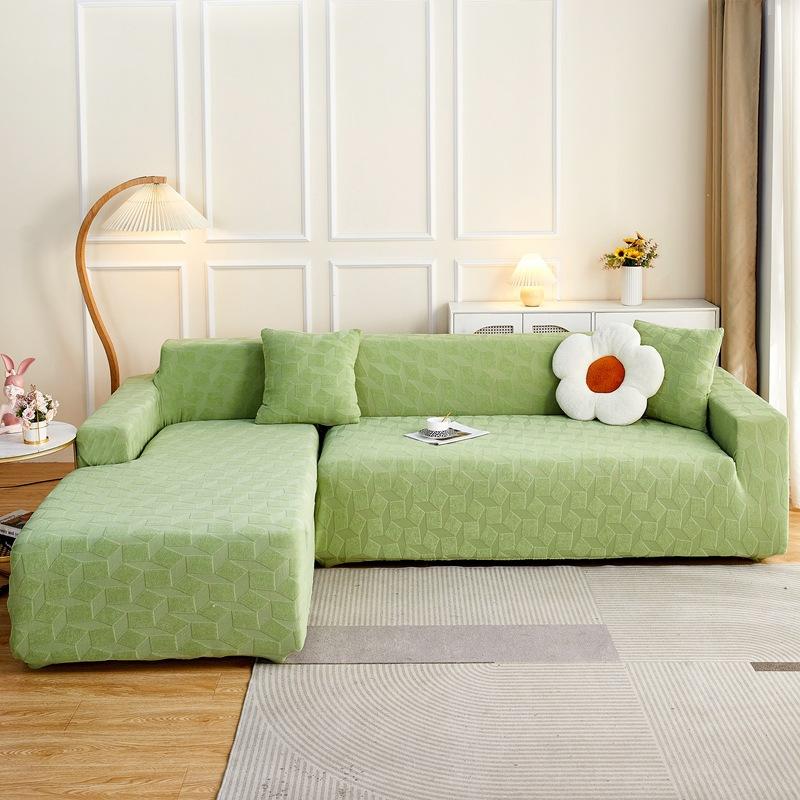 High-end Elastic Solid Color Thick Needle Thickened Jacquard Sofa Cover Embossed Dust Cover All-inclusive Sofa Cover