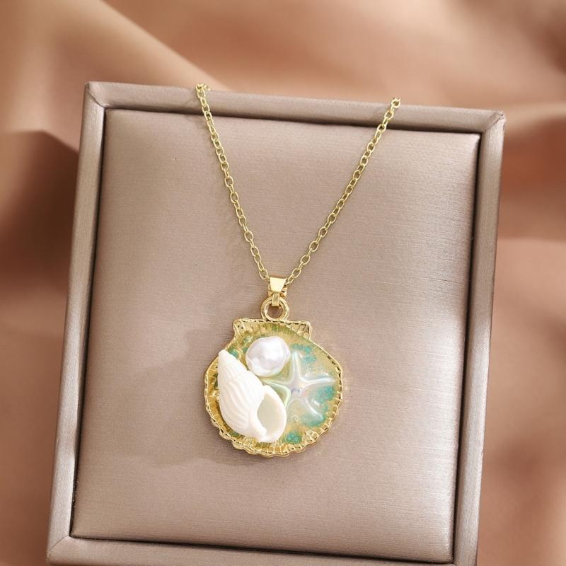 Artistic Blossomy Bivalve Charm Necklace 10 Artisanal Designs Additional Metal Mixture Jewelry Perfect For Gifting Instances