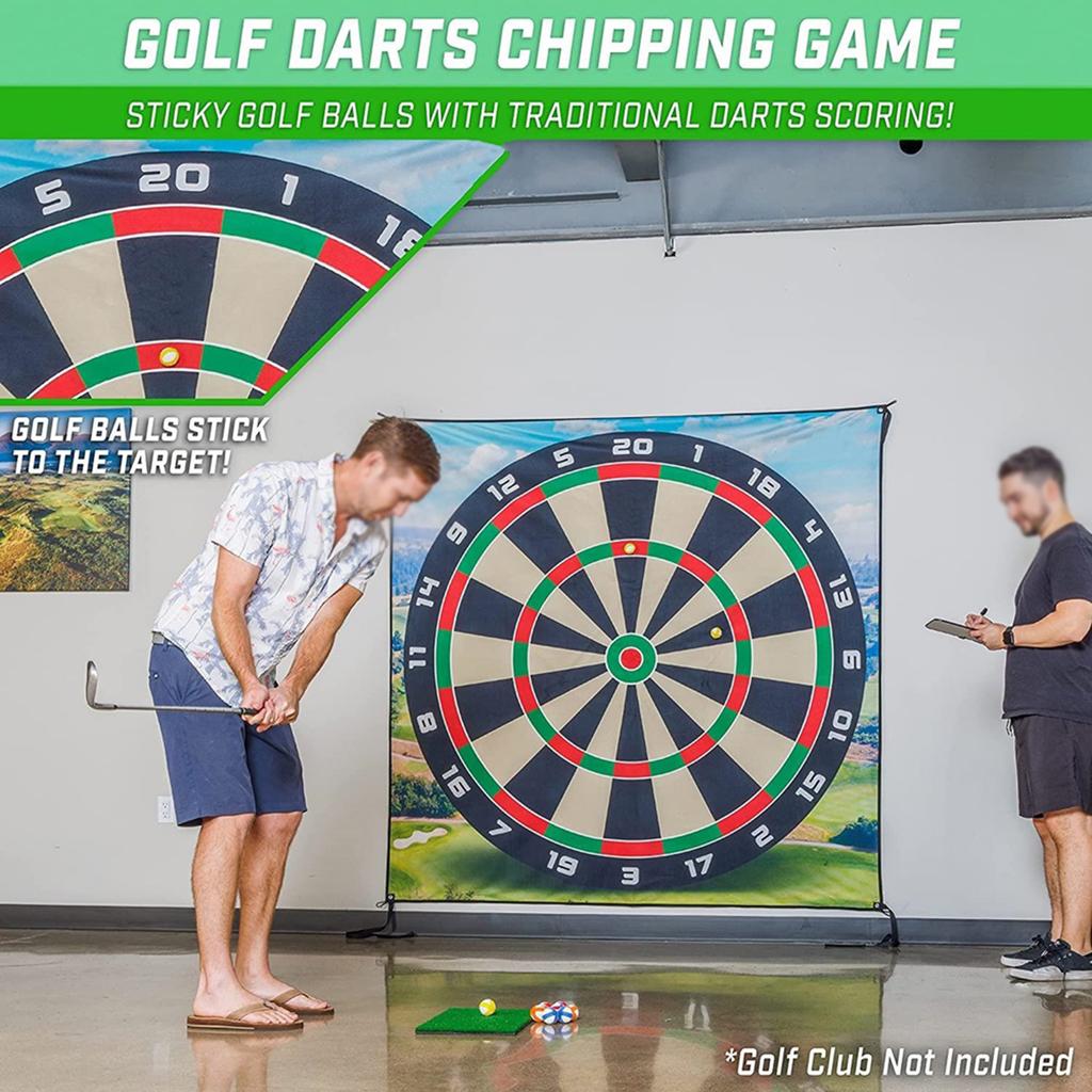 Golfing Chipping Game with Sticky Balls and Darts Chipping Practice Mat for Indoors Outdoors Games