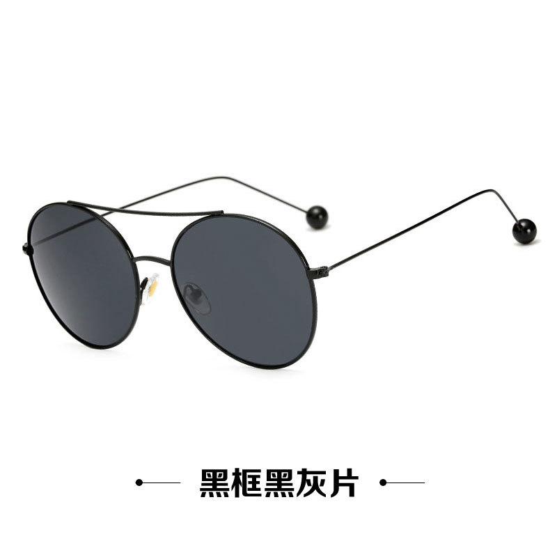Large Frame Retro Metal Glasses, Men S And Women S Trendy Round Sunglasses, Thin Face Anti-Ultraviolet Outdoor Driving Sunglasses