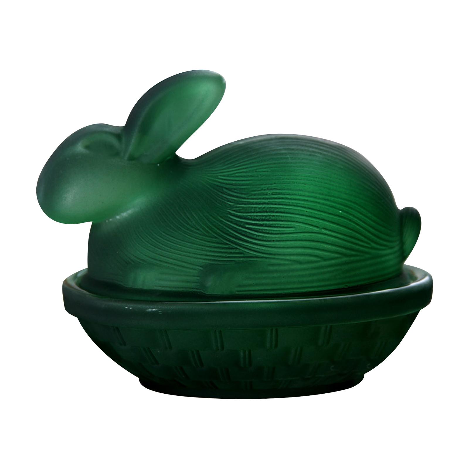 

Glass Rabbits Candy Dish With Lid, Candy Bowl With Lid, Funny Candy Jars, Muti-Color Tabletop Dessert Plate Snacks Bowl Egg Tray One Size зелений