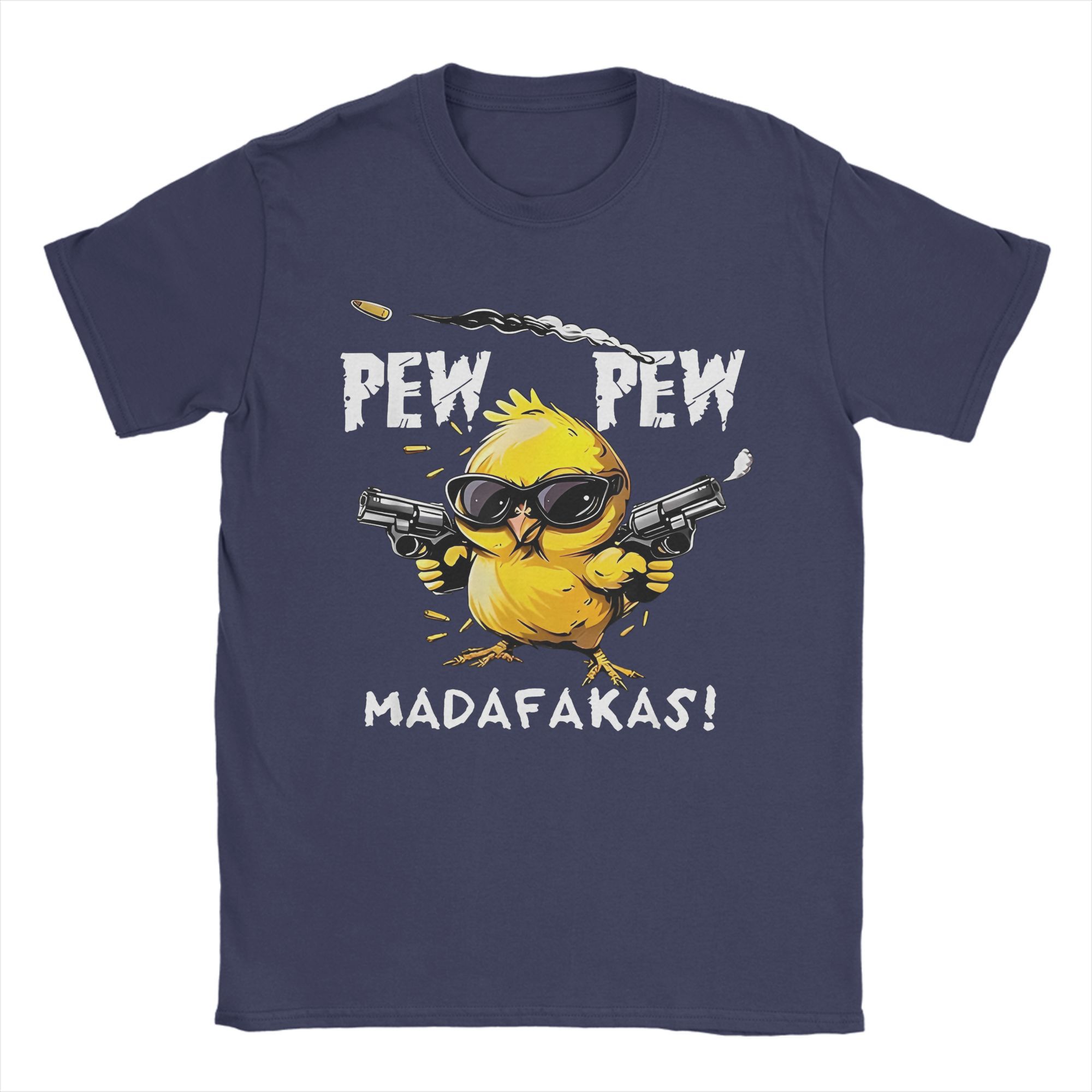 

Футболки Pew Pew Madafakas Chicken Gun для мужчин, 100% хлопок, хипстерская футболка с круглым вырезом, юмористические забавные футболки с коротким рукавом, одежда больших размеров XXXXXL темно-синий