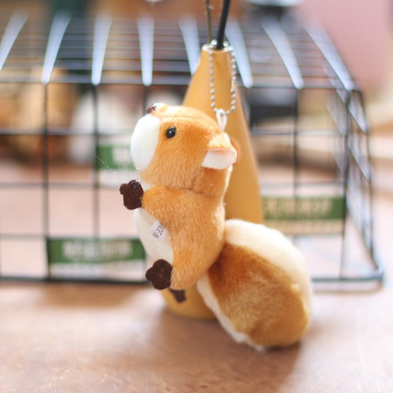 Fluffy Squirrel Plush Keychain Adorable Big Tail Stuffed Toy For Bags And Keys