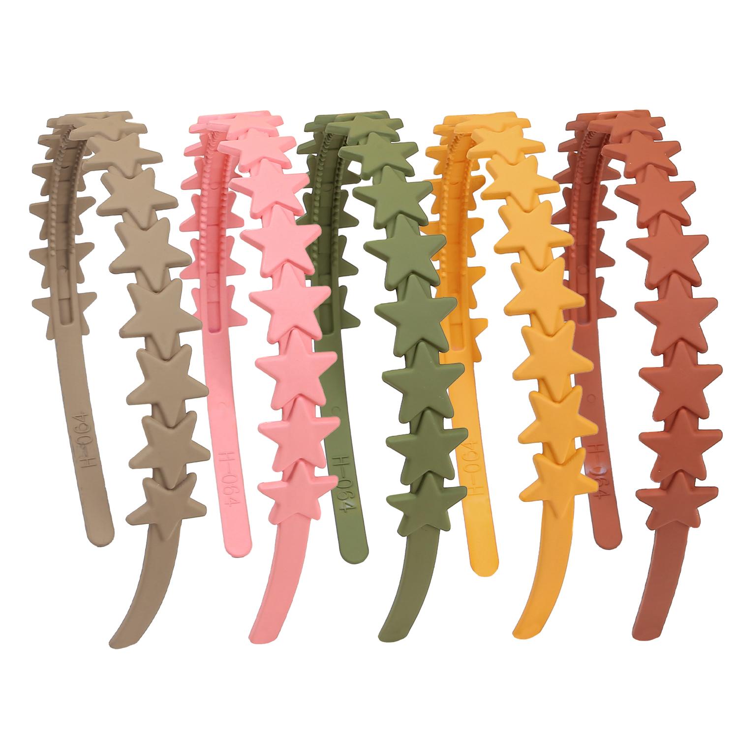 

5/10 шт. Матовые повязки на голову для девочек, Женские пластиковые повязки для волос со звездами, Тонкая нескользящая повязка на голову, Повязки для волос для девочек и детей, Аксессуары для волос