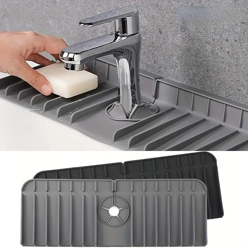 Silicone Faucet Sink Draining Mat Splashproof Waterproof Kitchen Bathroom Washbasin Base Protector Durable NonSlip Heat Resistant