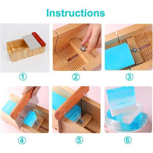 YTOPRO 9-Piece Handmade Soap Tool Set: Wire Soap Cutter, Wooden Soap Cutter Stand, Soap Knife, Soap Mold, Silicone Mold, and 2 Silicone Molds. DIY Soa