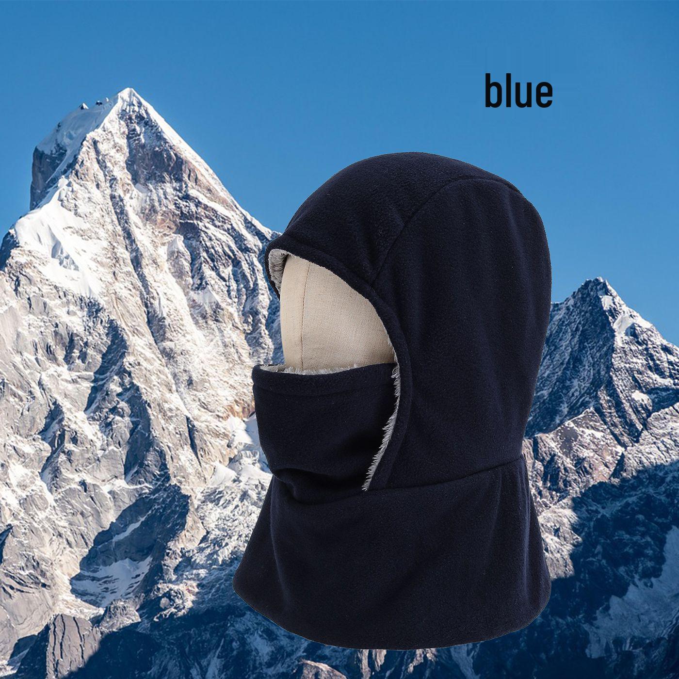 

Осінньо-зимова тепла шапка на флісовій підкладці: Велоспорт на відкритому повітрі, альпінізм, катання на лижах, маска для захисту від холоду синій