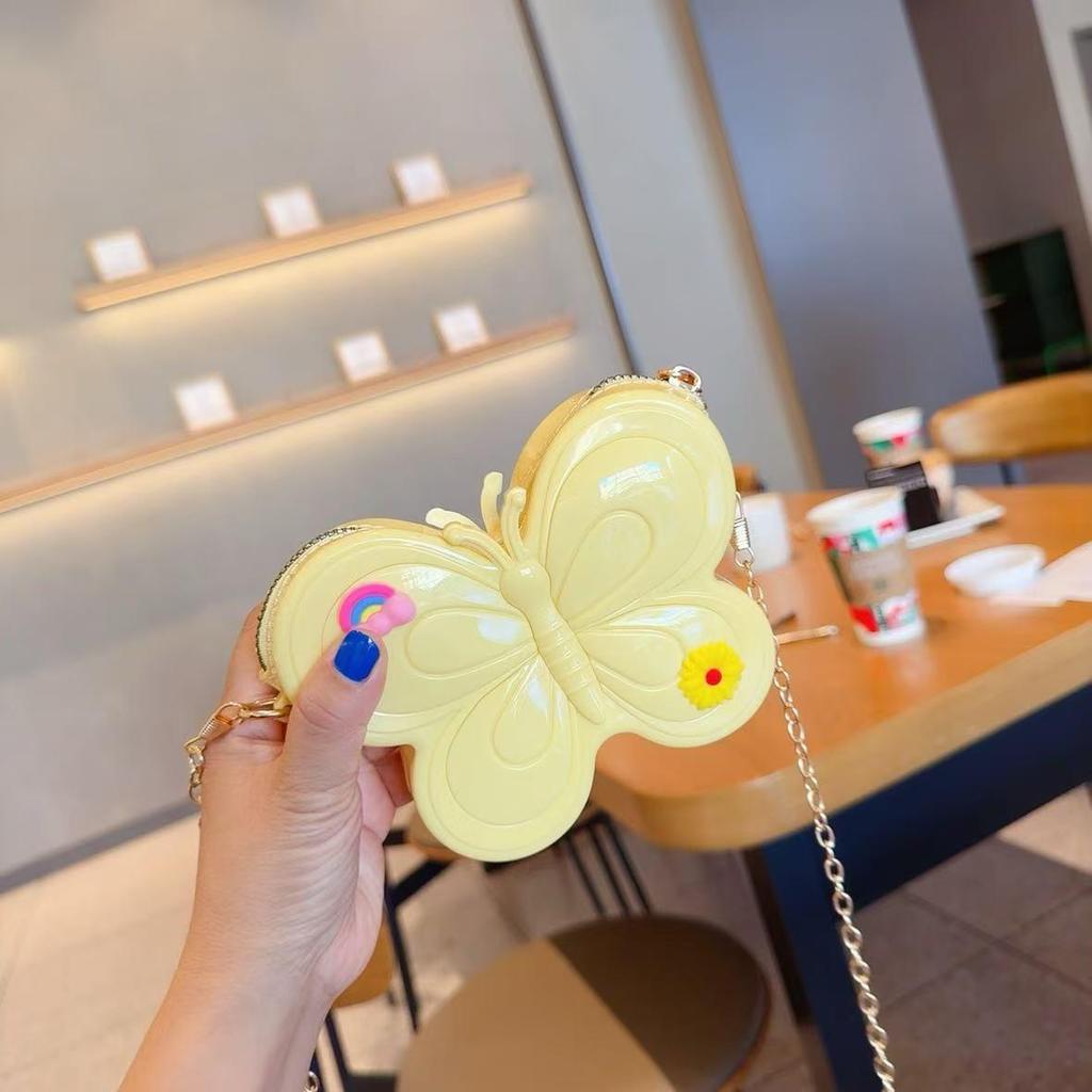 2025 Summer Colorful Butterfly Jelly Crossbody Mini Bag for Girls