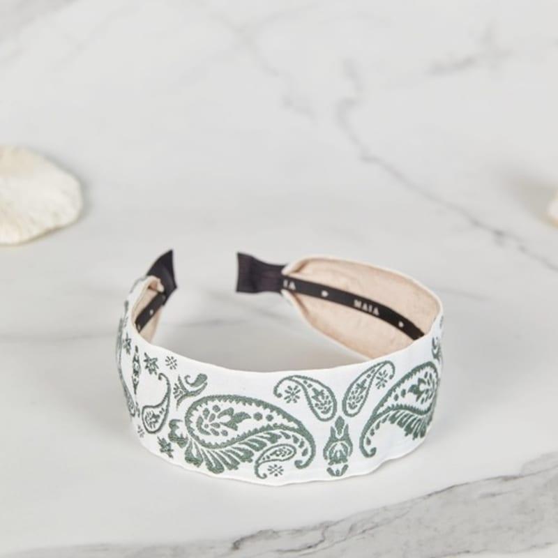 MAIA Paisley Haarband - Einfarbig Khaki