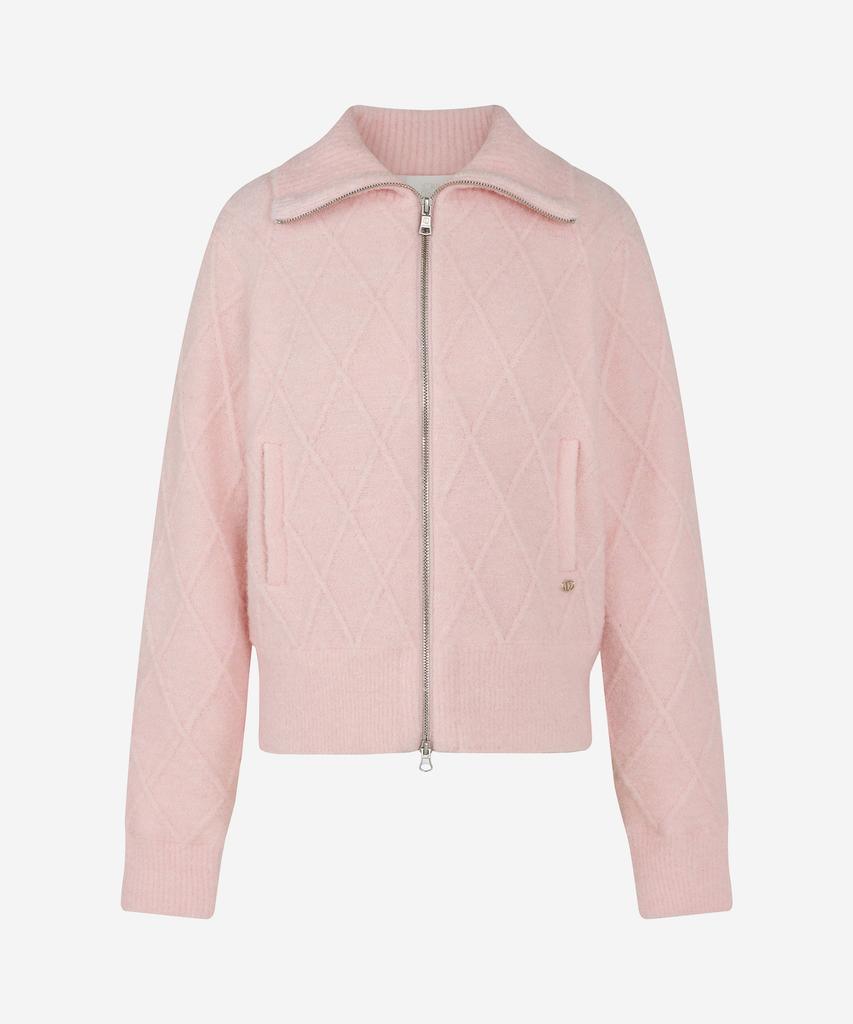 LORDLOAR Cable Windproof Zip-Up Knit Pink