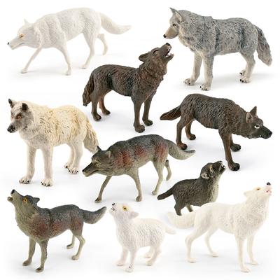Symulacja Zwierząt Leśnych 10 Modeli Wilków Król Wilków Syberyjskich Biały Wilk Niebieski Wilk Wilk Arktyczny Statyczna Ozdoba na Biurko